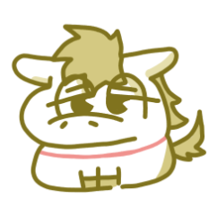 動物,イラスト,ゆるい,茶色,馬,無表情