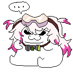 ドット絵,キャラクター,ゴーグル,ピンク髪,もこもこ,…,セリフ