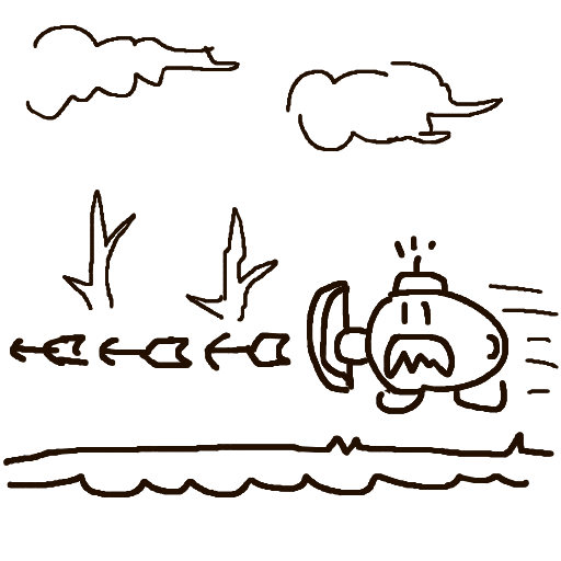 ペンギン,魚,海,潜水艦,水中,イラスト