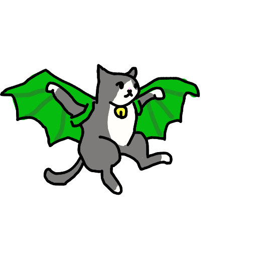 猫,イラスト,コウモリの翼,動物,ファンタジー