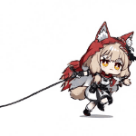 ケモミミ,狐耳,ちびキャラ,レッドフード,ロープ,アニメ風