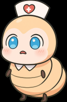 キャラクター,虫,看護師,ナース帽,青い目,かわいい,アニメ風