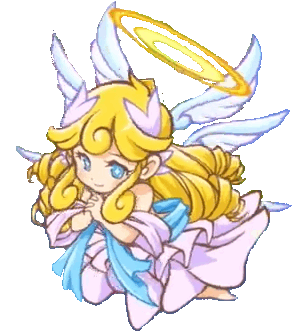 天使,女の子,金髪,青い目,羽,光輪,ファンタジー,ドレス,イラスト