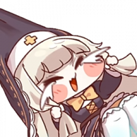 シスター,女性,キャラクター,ちびキャラ,笑顔,修道女,白髪,帽子