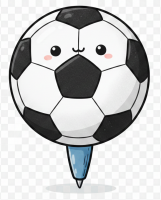 サッカーボール,かわいい,擬人化,顔,笑顔,イラスト