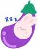 ナス,うさぎ,眠る,かわいい,イラスト