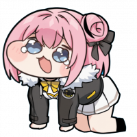 アニメ風,デフォルメ,ピンク髪,泣き顔,女の子,制服,リボン,膝立ち