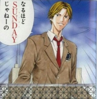 スーツ,男性,金髪,漫画,なるほどSUNDAYじゃねーの,学校,建物,空,屋上