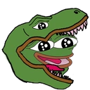 恐竜,カエル,二重顔,ミーム,イラスト,pepe