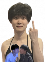 男性,中指,水着,コラージュ,2人,ウィッグ