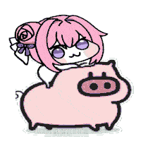 女の子,ピンク髪,かわいい,豚,アニメキャラ,動物,イラスト