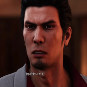 男性,真剣な表情,短髪,スーツ,ゲームキャラクター,龍が如く,何か言いてえ