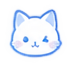 猫,白猫,青い背景,イラスト