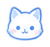 猫,白猫,肉球,青背景,アイコン