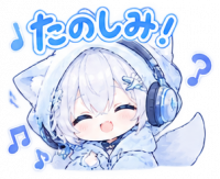 猫耳,少女,銀髪,ヘッドホン,音楽,疑問符,音符,かわいい