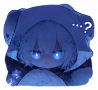 青髪,青い目,少女,マント,ミニキャラ,？
