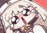 看護師,アニメキャラ,驚き,帽子,白髪,大きな目,制服,かわいい,女性