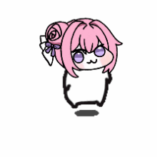 ゆるキャラ,ピンク髪,リボン,アニメ風,デフォルメ