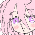 ピンク髪,紫目,女の子,イラスト,手描き風,アニメ風