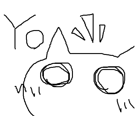 猫,手描き,イラスト,モノクロ,yo,シンプル