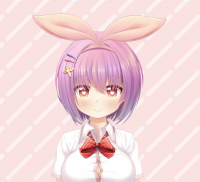 アニメ,女の子,ピンク髪,ウサ耳,制服,リボン,ツリ目