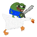 カエル,剣,ガチョウ,動物,騎乗,ぺぺ,インターネットミーム