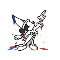 ミッキーマウス,ディズニー,魔法使い,ファンタジア,シルエット,帽子,杖,キャラクター,イラスト