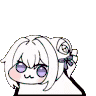 デフォルメ,白髪,リボン,キャラクター,ピンク背景