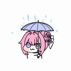 アニメ風,女の子,ピンク髪,傘,雨,かわいい,デフォルメ,イラスト