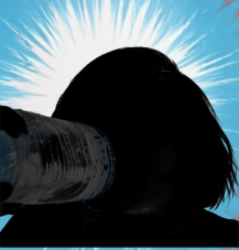 シルエット,飲み物,缶,人物,青背景