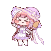 女の子,ピンク髪,帽子,ほうき,イラスト,ちびキャラ,魔女,かわいい