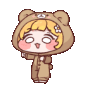 女の子,着ぐるみ,くま,かわいい,イラスト,キャラクター,金髪