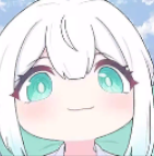 アニメ風,白髪,大きな目,美少女,空背景