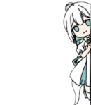 白髪,青い目,ロングヘア,女の子,ラボコート,立ち絵,擬人化