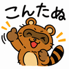 こんたぬ,タヌキ,動物,キャラクター,笑顔