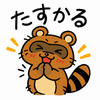 たすかる,動物,アライグマ,スタンプ