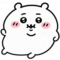 白いキャラクター,動物,ゆるキャラ,笑顔,ピンクのほっぺ,黒目