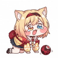 猫耳,女の子,泣く,かわいい,制服,ボール,アニメ風