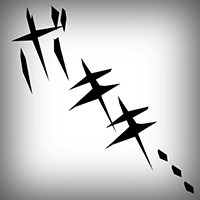 黒い抽象模様,幾何学模様,トゲ,ひし形,モノクロ