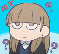 女の子,アニメ風,はて,疑問,クエスチョンマーク,茶髪,制服