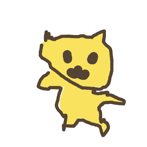 猫,イラスト,シンプル,手書き,黄色,動物