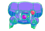 ロボット,メカ,紫,青,正面,ドット絵