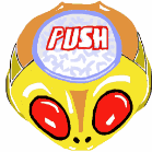 宇宙人,脳,PUSH,イラスト,赤い目,アイコン
