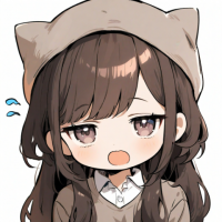 女の子,茶髪,長髪,ネコミミ帽子,イラスト,困った表情