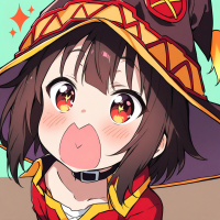 アニメ,女の子,帽子,ちびキャラ,赤い服,この素晴らしい世界に祝福を,めぐみん,驚き顔,魔法使い,同人イラスト