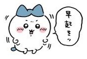 キャラクター,ゆるキャラ,丸い,リボン,かわいい,早起きッ,白色,イラスト