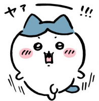 猫,キャラクター,イラスト,ヤァー,驚き,擬人化,青い髪,丸い,かわいい,びっくり