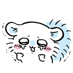 動物,泣いている,かわいい,キャラクター,ネズミ,白い,アニメ風