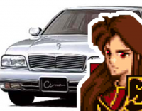 車,セダン,日産シーマ,ドット絵,女性キャラクター,ゲームキャラ