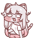 猫耳,女の子,照れ,アニメ,シンプル,イラスト,デフォルメ